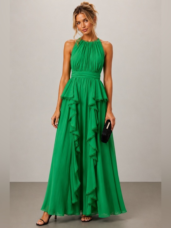Badgley Mischka Dresses & Skirts - Badgley Mischka Green Chiffon Gown 4